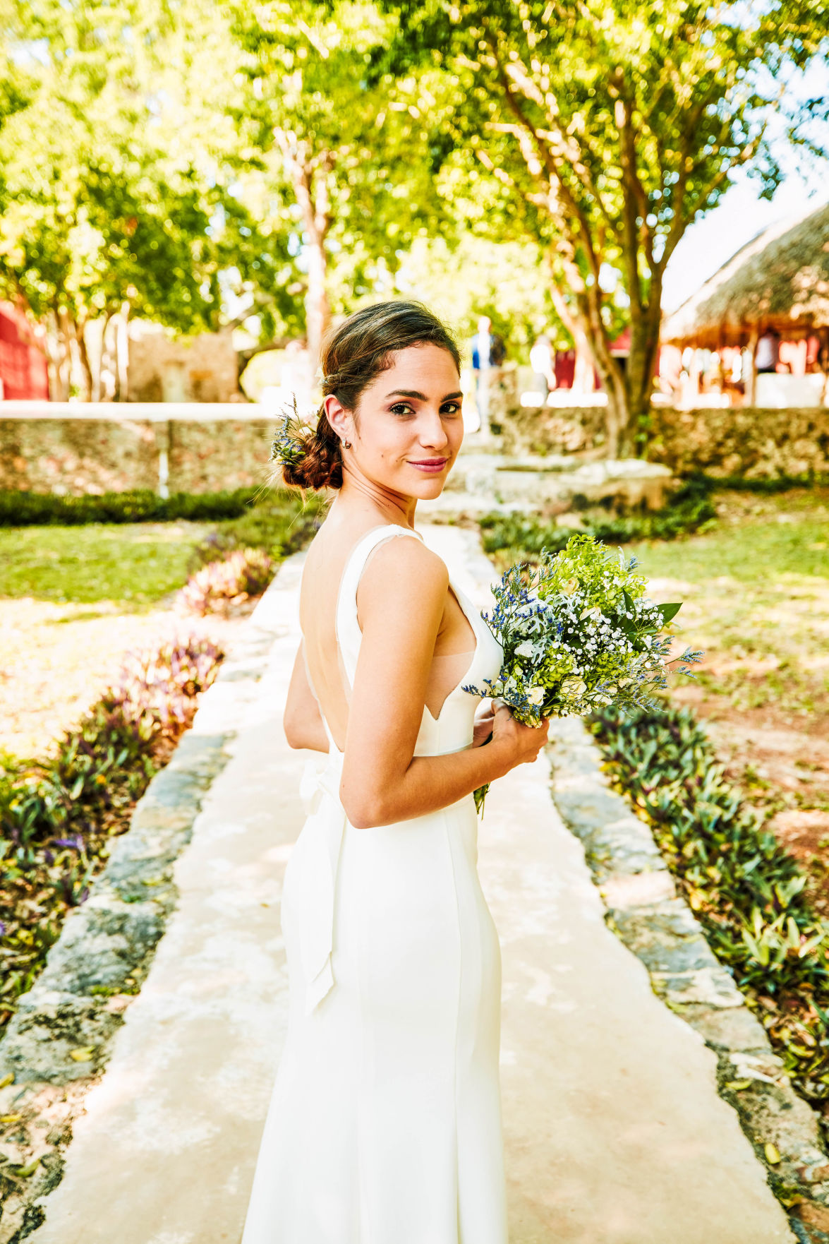 Bride on a bright day